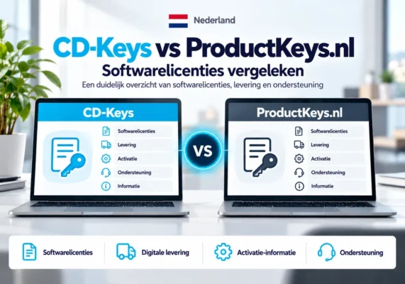 Neutrale Vergelijkingsafbeelding Van Cd-Keys En Productkeys.nl Met Softwarelicenties, Levering, Activatie En Ondersteuning Voor Nederland.